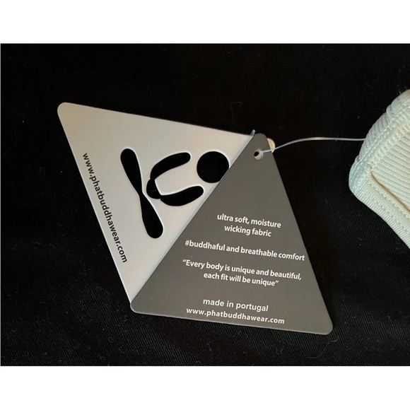 NWT Phat Buddha asymmetrical Beige Sports Bra S M New Lot 61 Caviar - Picture 2 of 4